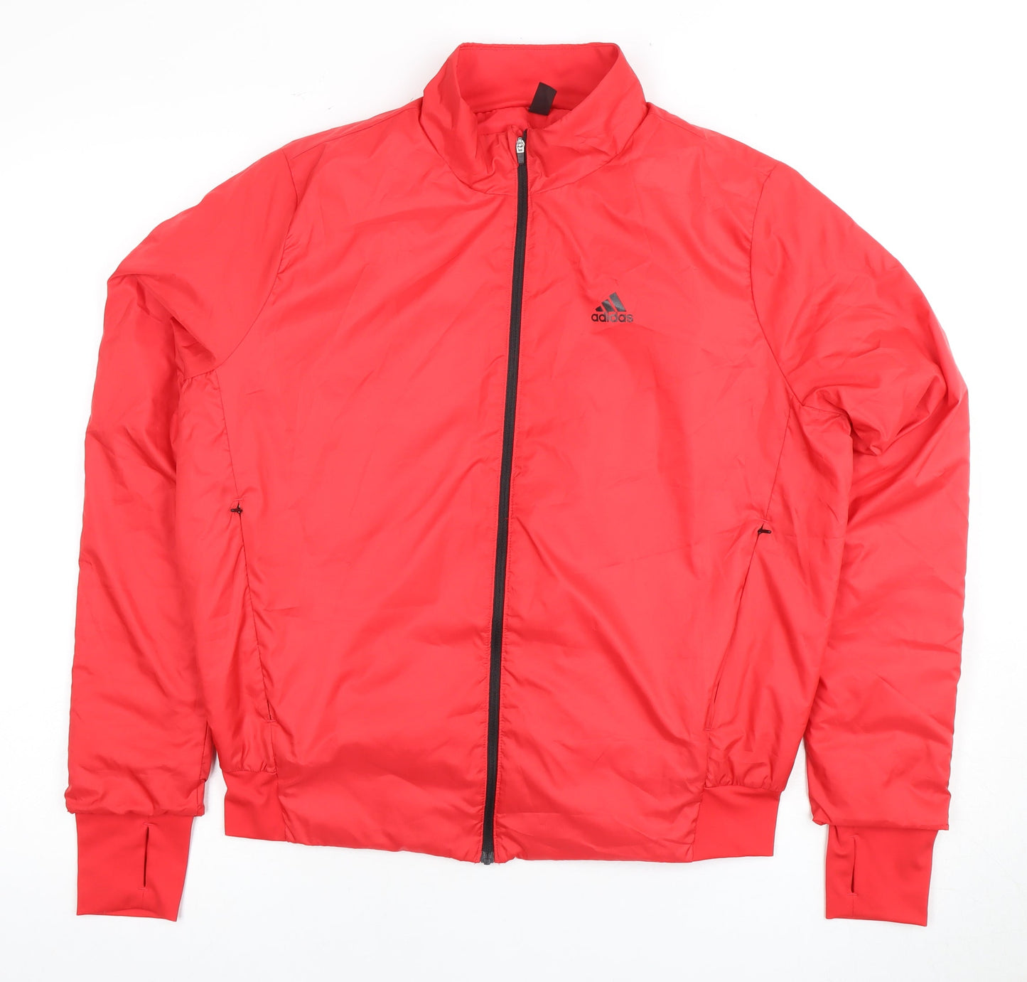 Adidas Men's Red XS Windbreaker Jacket, Full Zip, Lightweight