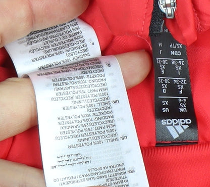 Adidas Men's Red XS Windbreaker Jacket, Full Zip, Lightweight