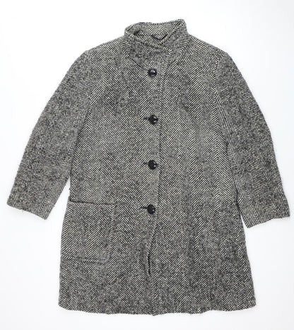 Basler Womens Grey Herringbone Overcoat Size 14