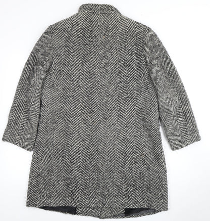Basler Womens Grey Herringbone Overcoat Size 14