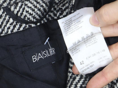 Basler Womens Grey Herringbone Overcoat Size 14