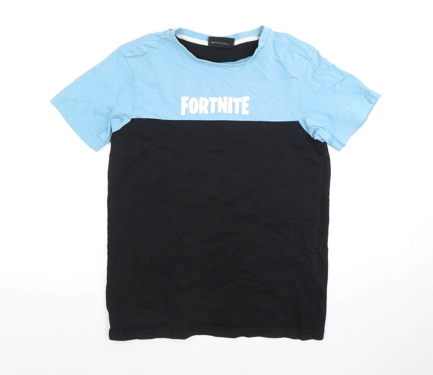 Fortnite Boys T-Shirt Black/Blue M Logo Casual Top