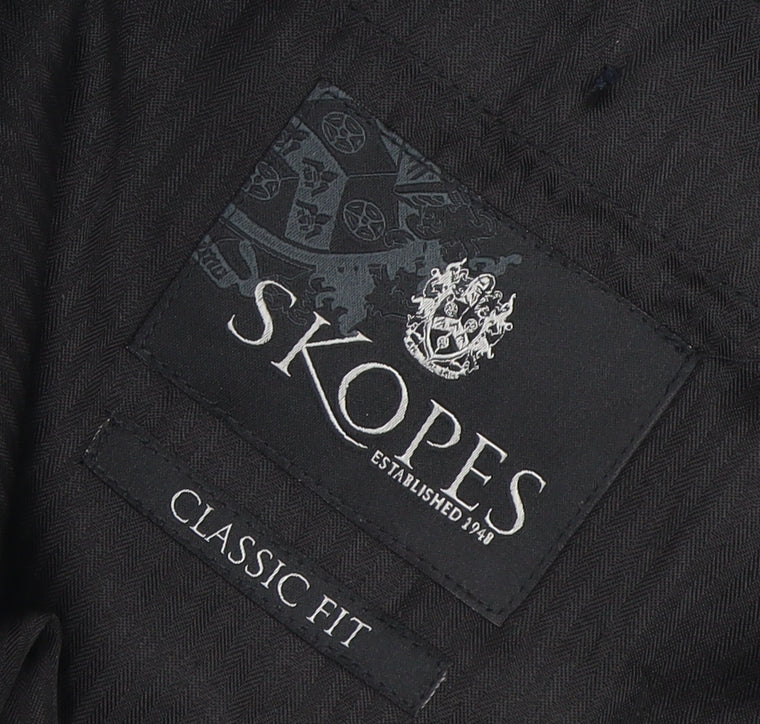 Skopes Men's Black Classic Fit Dress Trousers