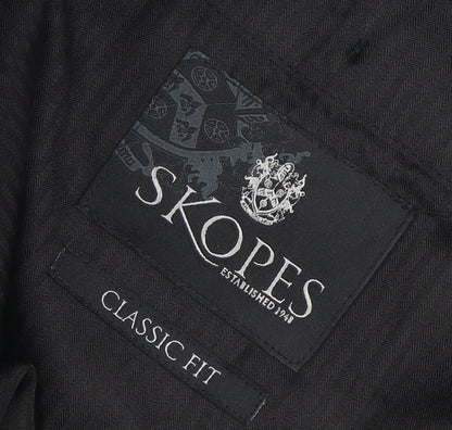 Skopes Men's Black Classic Fit Dress Trousers