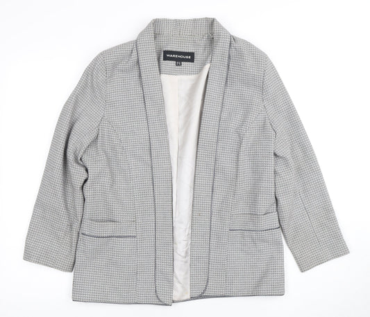 Warehouse Women's Grey Geometric Blazer Size 14