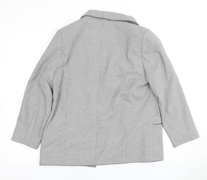 Warehouse Women's Grey Geometric Blazer Size 14