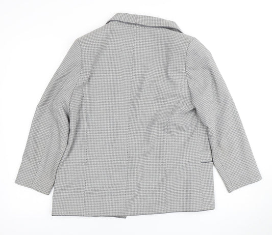 Warehouse Women's Grey Geometric Blazer Size 14