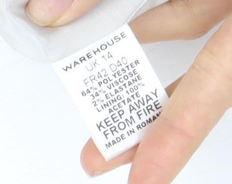 Warehouse Women's Grey Geometric Blazer Size 14