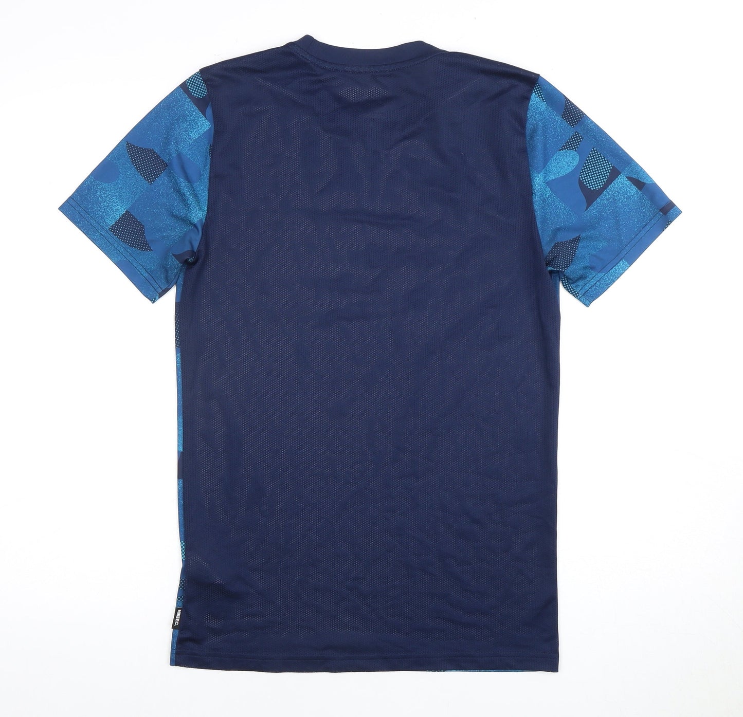 Nike Men's Blue Geometric S Slim Fit Sports T-Shirt