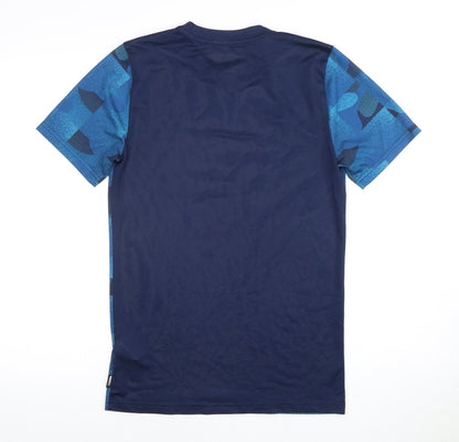 Nike Men's Blue Geometric S Slim Fit Sports T-Shirt