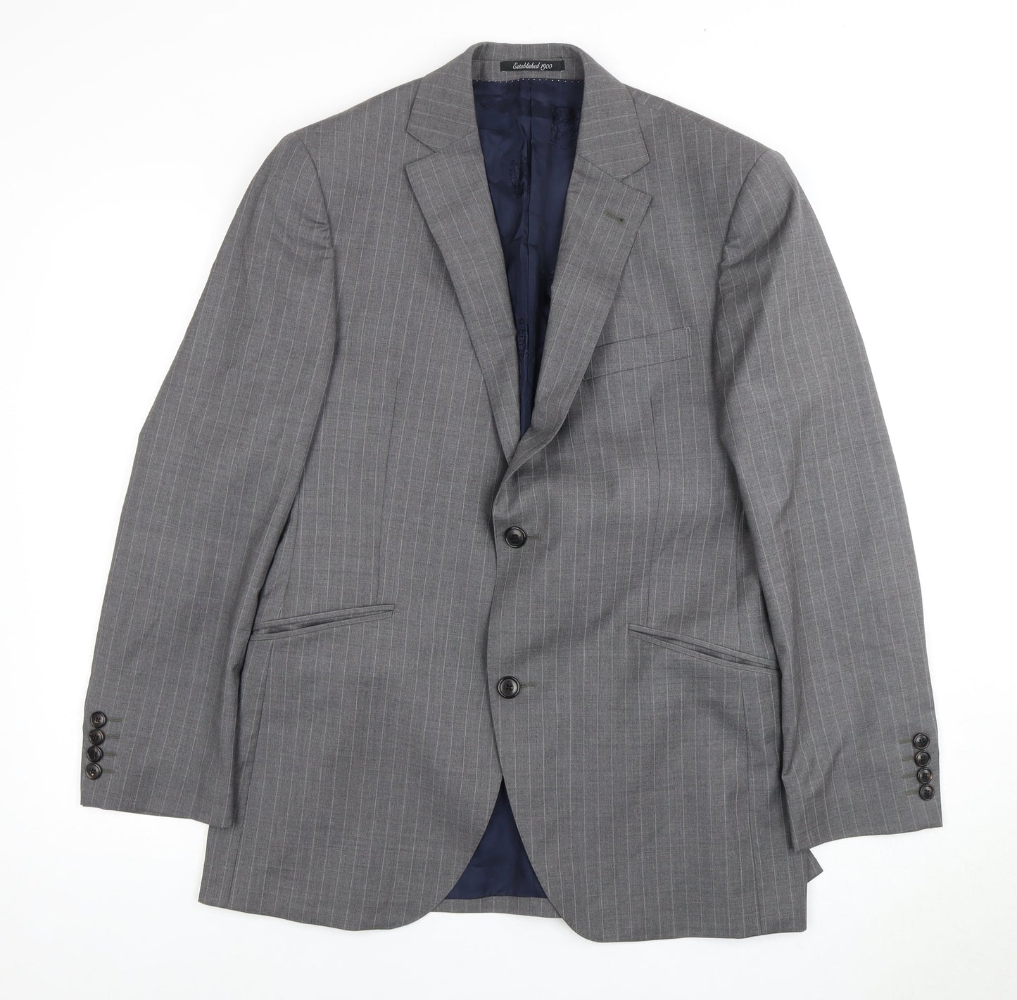 Austin Reed Men's Grey Striped Blazer 40R Notch Lapel