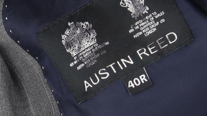 Austin Reed Men's Grey Striped Blazer 40R Notch Lapel