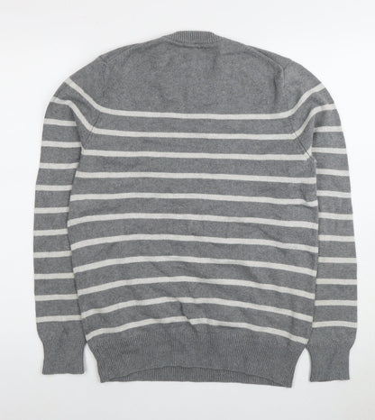 Howick Men’s Grey Striped Pullover Jumper S