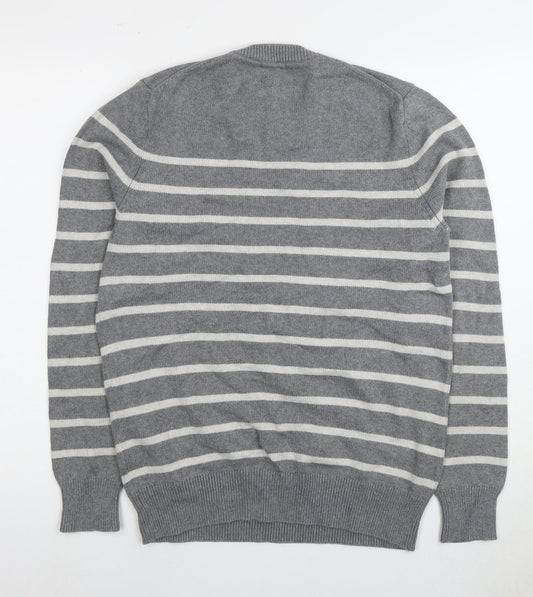 Howick Men’s Grey Striped Pullover Jumper S