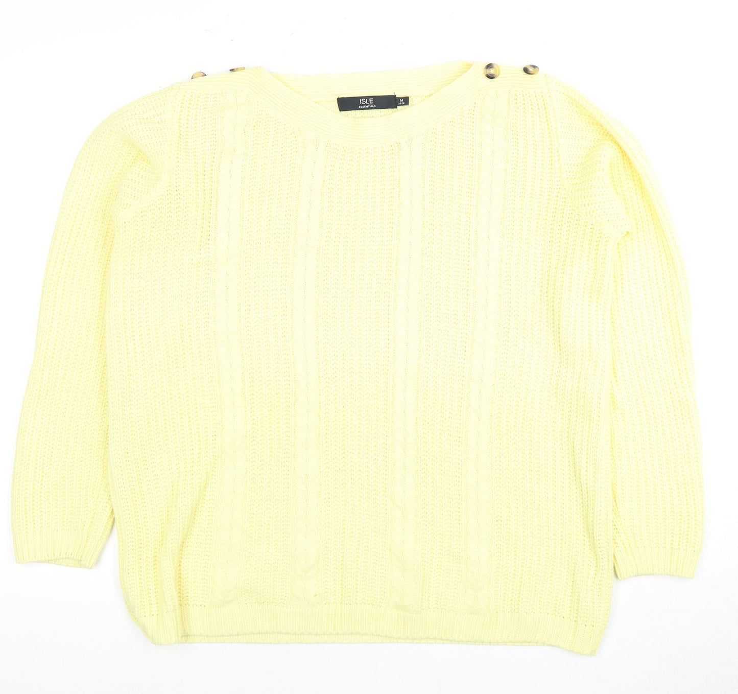 Womens UK Size M ISLE Yellow Pullover Jumper