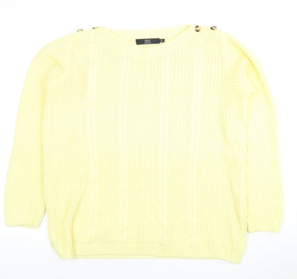 Womens UK Size M ISLE Yellow Pullover Jumper