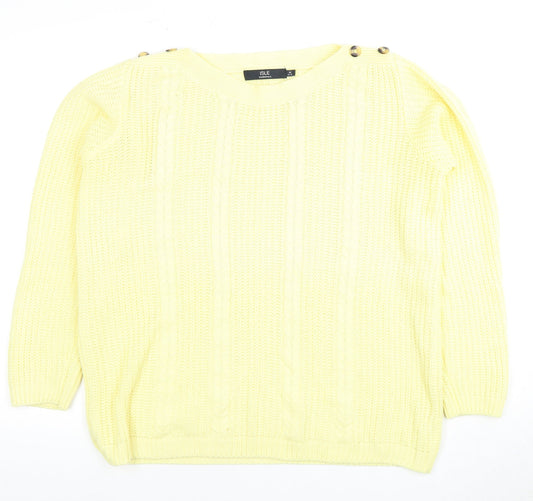 Womens UK Size M ISLE Yellow Pullover Jumper