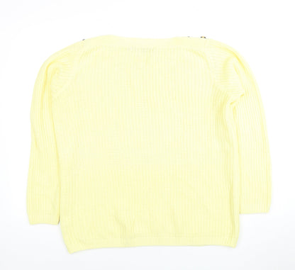 Womens UK Size M ISLE Yellow Pullover Jumper