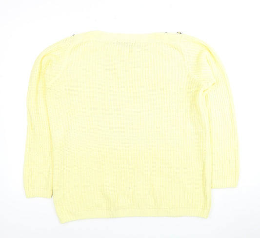 Womens UK Size M ISLE Yellow Pullover Jumper