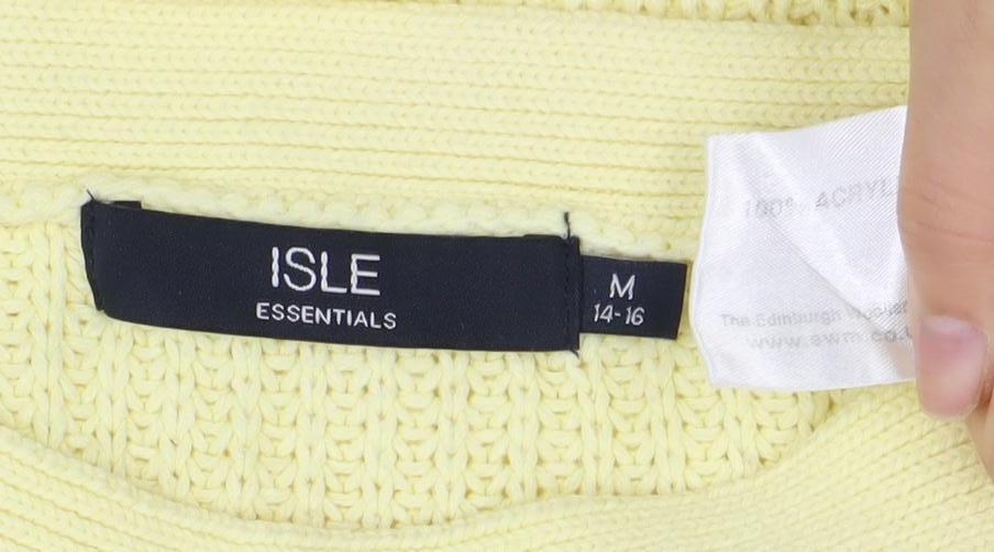Womens UK Size M ISLE Yellow Pullover Jumper