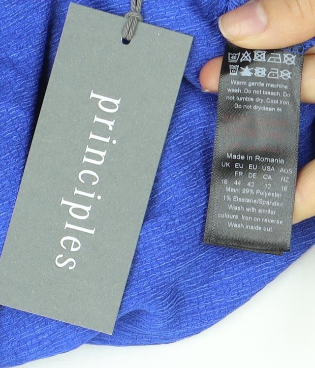 Womens UK Size 12 Principles Blue Basic Blouse