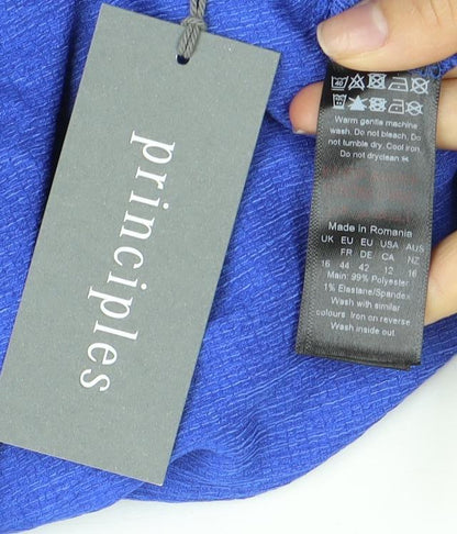 Womens UK Size 12 Principles Blue Basic Blouse
