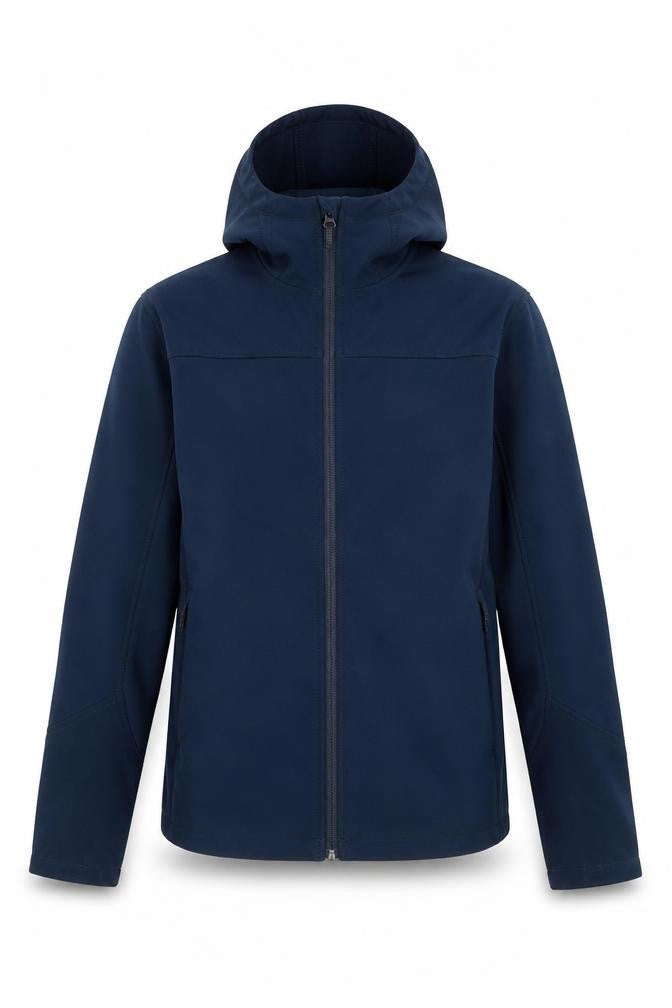 Front view of Mountain Warehouse boys’ blue hooded jacket 11-12y
