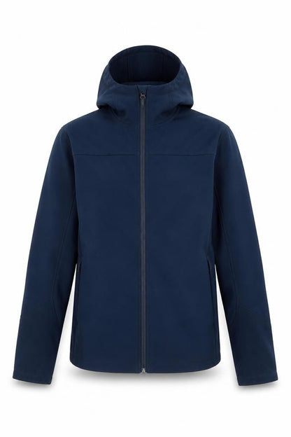Front view of Mountain Warehouse boys’ blue hooded jacket 11-12y
