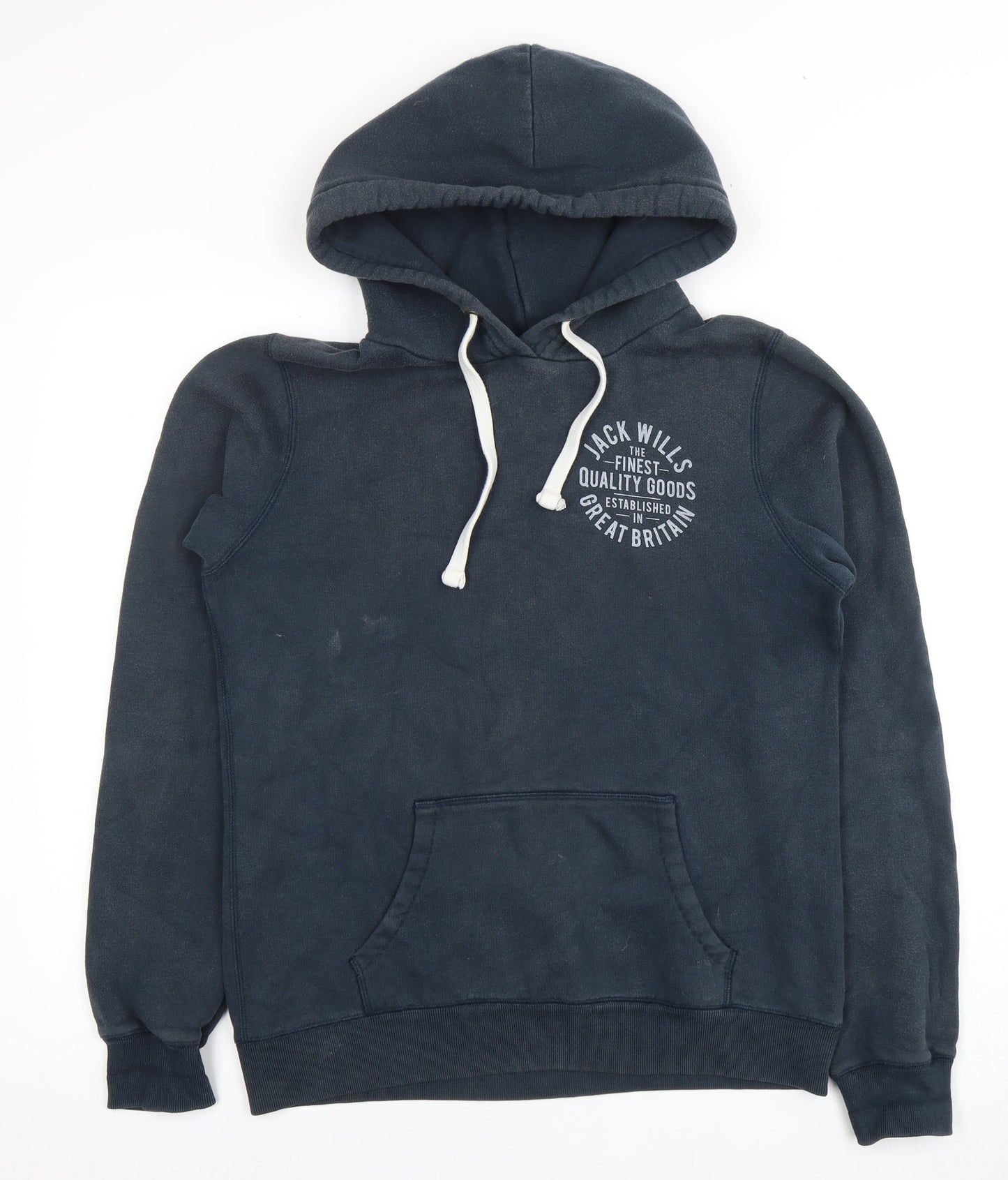 Unisex Adults UK Size L Jack Wills Blue Pullover Hoodie