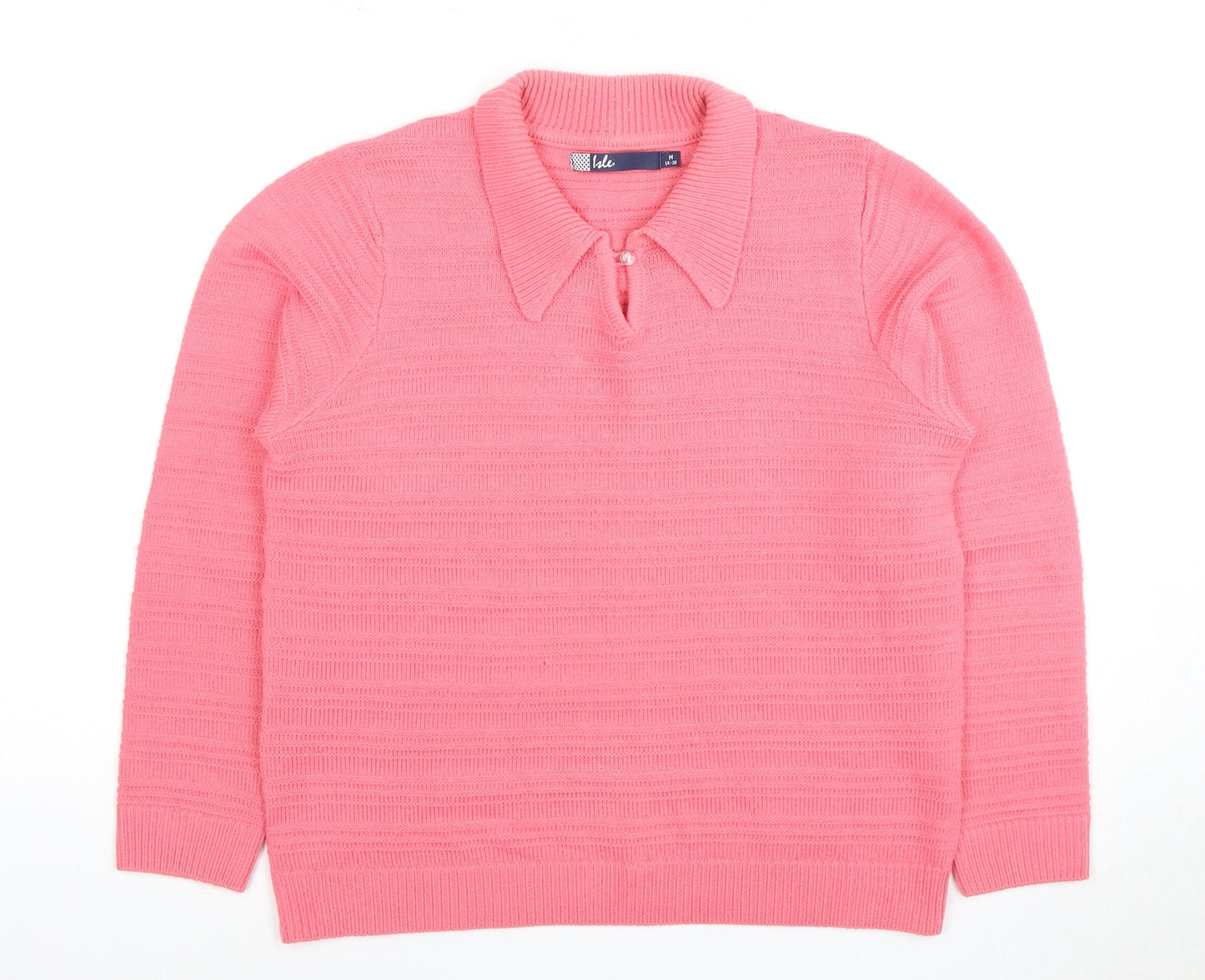 Womens UK Size M Isle Pink Pullover Jumper