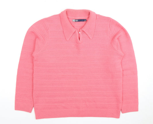 Womens UK Size M Isle Pink Pullover Jumper