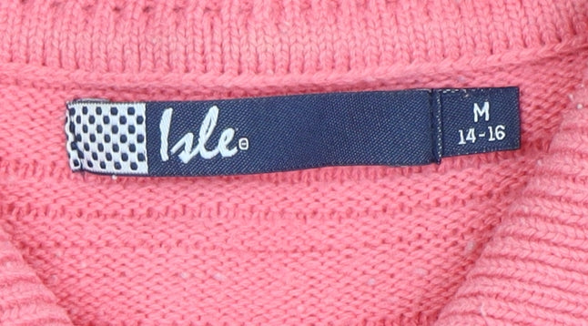 Womens UK Size M Isle Pink Pullover Jumper