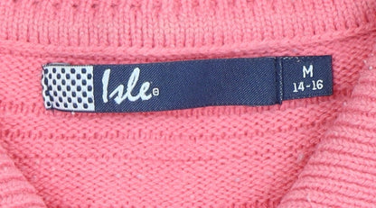 Womens UK Size M Isle Pink Pullover Jumper