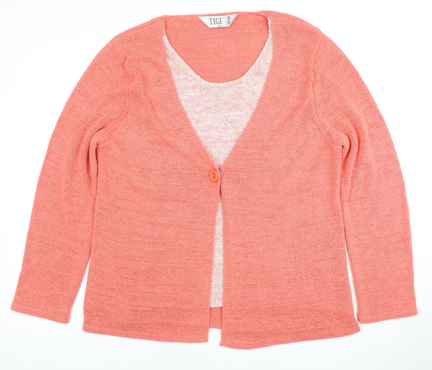 Womens UK Size 18 TIGI Pink Cardigan Jumper
