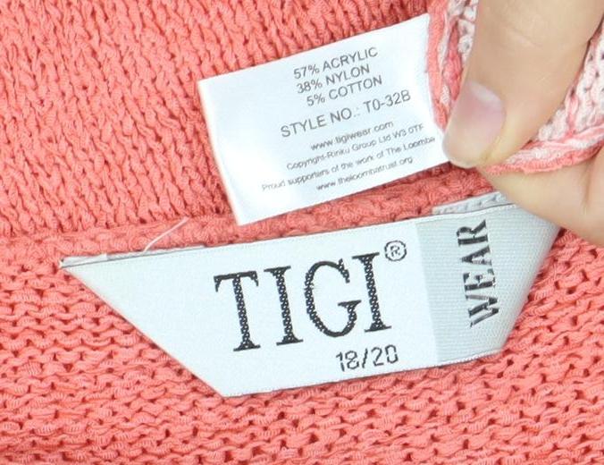 Womens UK Size 18 TIGI Pink Cardigan Jumper