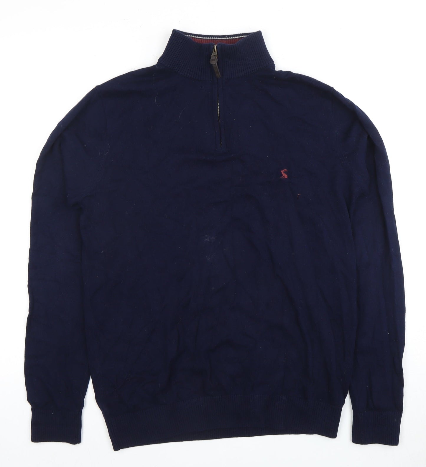 Joules Men's Blue Small Full Zip Cotton Jumper