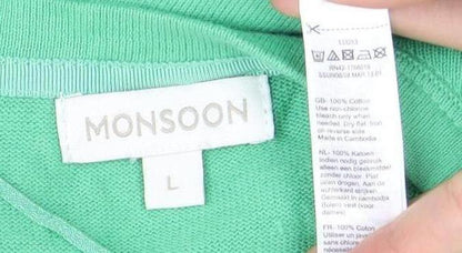 Womens UK Size L Monsoon Green Cardigan Jumper