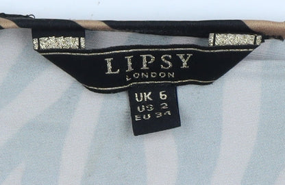 Womens UK Size 6 Lipsy Brown Cowl Neck Blouse