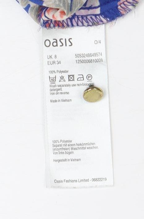 Womens UK Size 8 Oasis Multicoloured Basic Tank