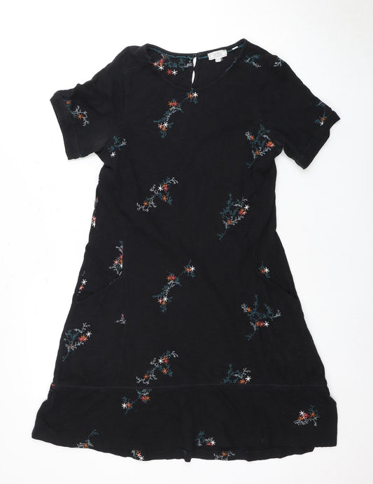 Fat Face Women’s Black Floral Embroidered Dress