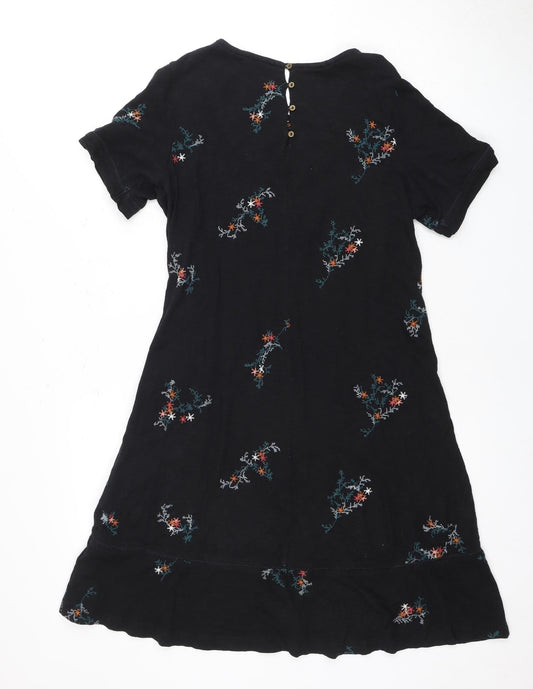 Fat Face Women’s Black Floral Embroidered Dress