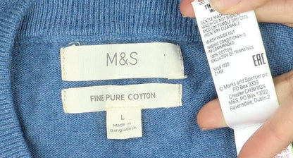 Marks and Spencer Men's Blue Pullover Jumper Size L