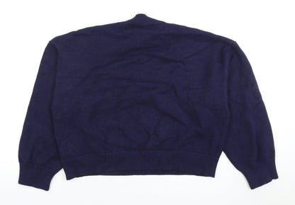 Womens UK Size 12 Apricot Blue Pullover Jumper