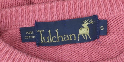 Tuchan Women's Pink Embroidered Cotton Pullover S
