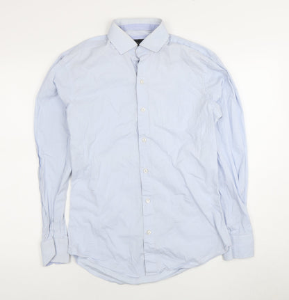 Mens UK Collar Size 15.5 Benetti Smart Blue  Dress Shirt