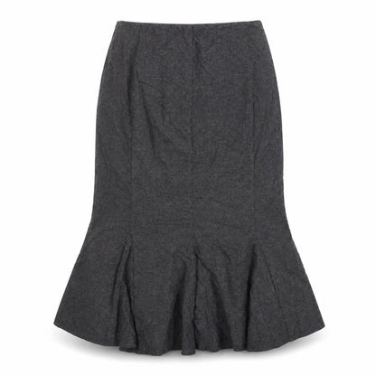 Elegant Women's Grey Midi Skirt, Size 14
