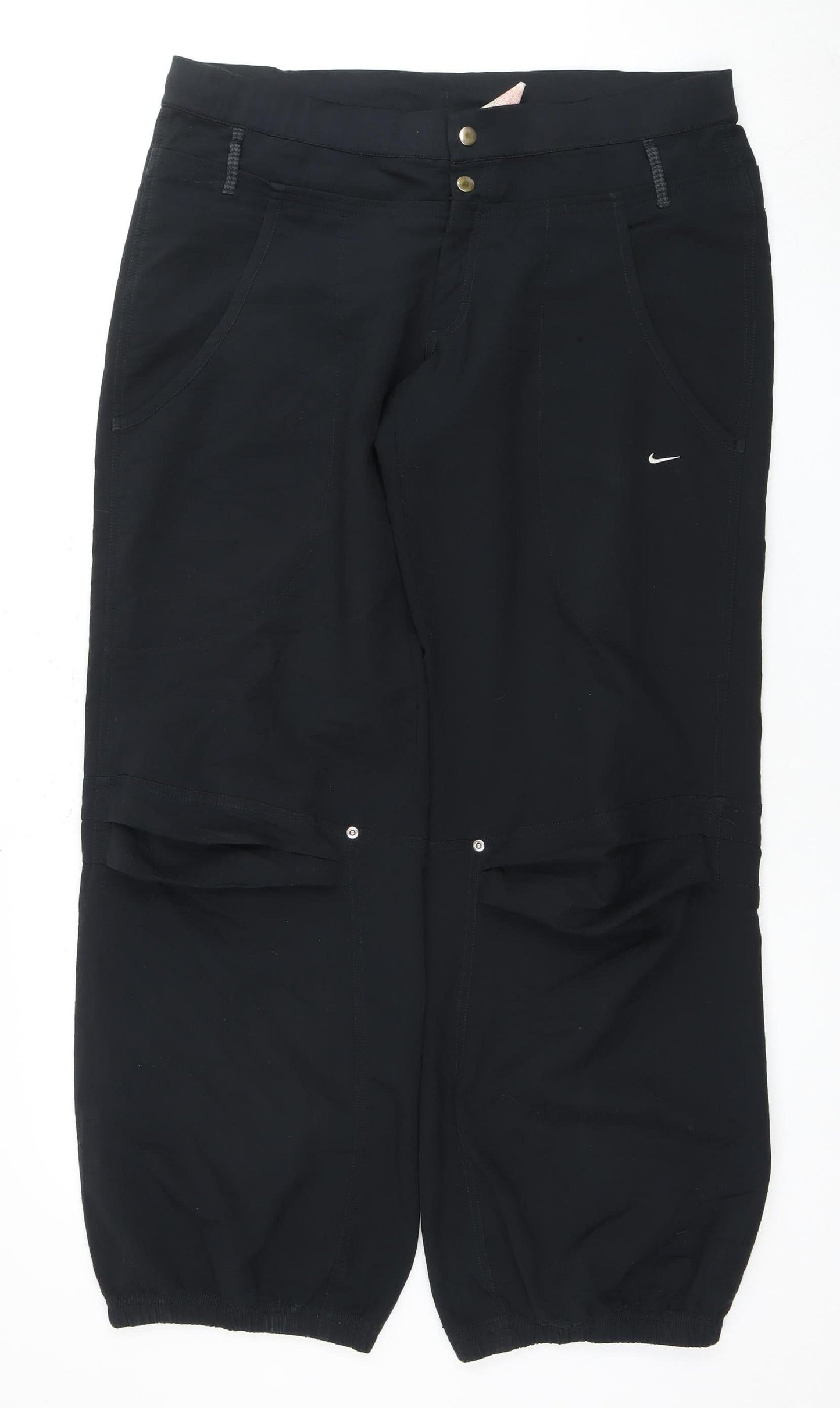 Nike Men's Black Trousers Size 14, Elastic Waist