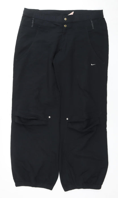Nike Men's Black Trousers Size 14, Elastic Waist