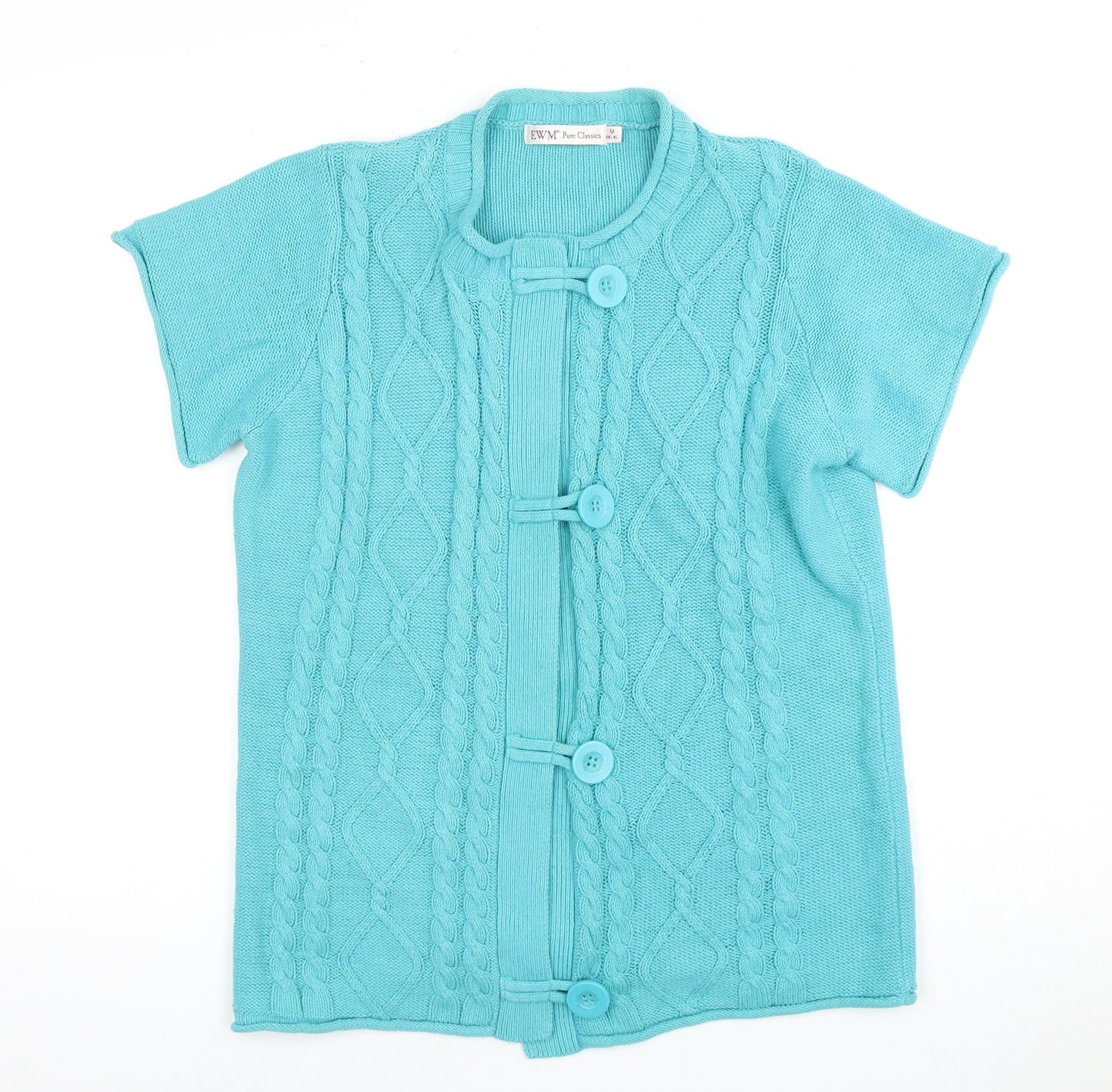 Womens UK Size 14 EWM Blue Cardigan Jumper