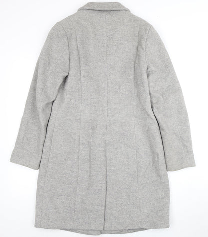 s.Oliver Women's Grey Wool Blend Long Overcoat Size 12